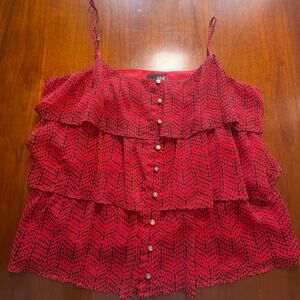 Ana Red and Black Top Size Large